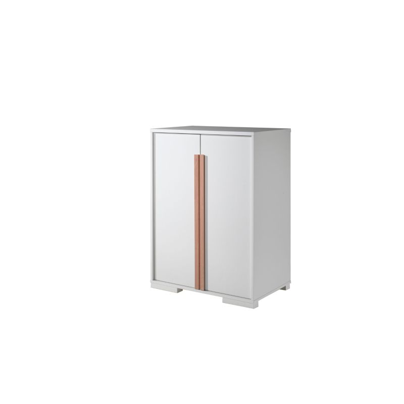 Armoire 2 portes pour lit mi-hauteur BERT - Panneaux de particules, blanc