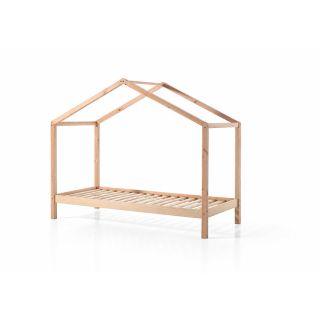 Lit cabane sans grille SEBASTIEN 90 x 200 cm - Pin massif, nature