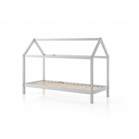 Lit cabane SEBASTIEN 90 x 200 cm - Pin massif, blanc