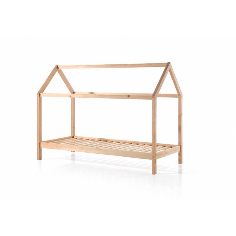 Lit cabane SEBASTIEN 90 x 200 cm - Pin massif, nature
