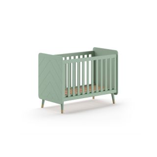 Lit bébé GASPARD 60 x 120 cm - Pin massif et MDF, vert olive