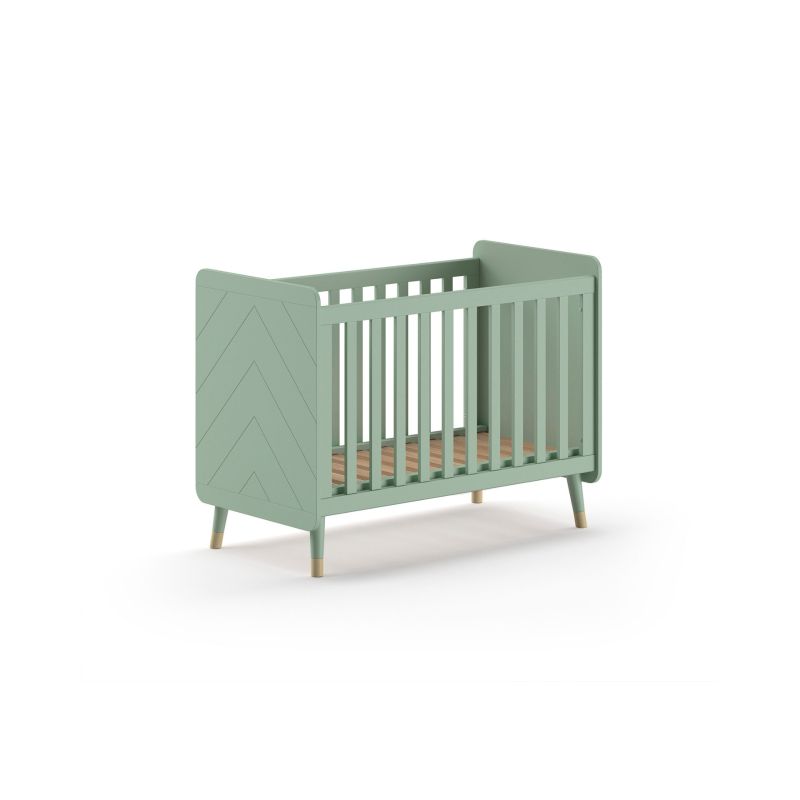 Lit bébé GASPARD 60 x 120 cm - Pin massif et MDF, vert olive