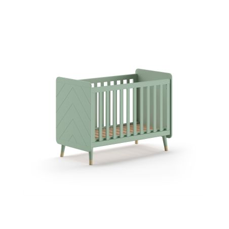 Lit bébé GASPARD 60 x 120 cm - Pin massif et MDF, vert olive