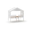 Lit cabane avec échelle HANSEL 90 x 200 cm - Pin scandinave et MDF, blanc