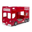 Lit superposé camion de pompiers TOMBO 90 x 200 cm - MDF, rouge