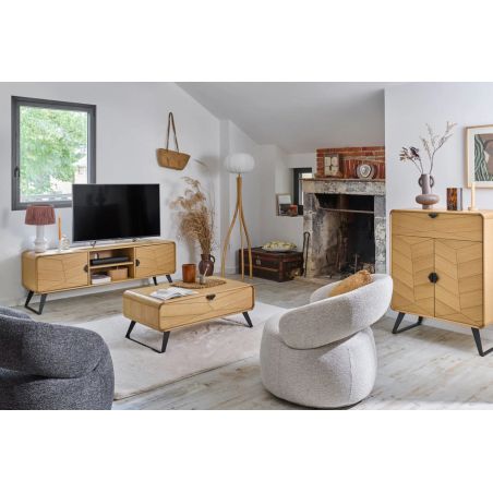 Bibus TOKYO - Chêne naturel, décor chevron