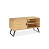 Meuble TV TOKYO 113 cm - Chêne naturel, décor chevron