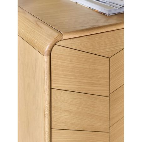 Console TOKYO - Chêne naturel, décor chevron