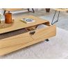 Table basse TOKYO - Chêne naturel, décor chevron