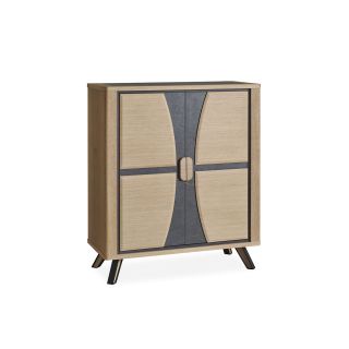Bibus OMEGA 2 portes - Chêne et céramique grise veinée - Girardeau