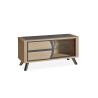Meuble TV OMEGA 120 cm - Chêne et céramique grise veinée - Girardeau