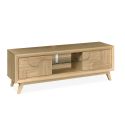 Meuble TV RIVAGE 170 cm - Chêne ton brut, décor gouge - Girardeau