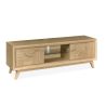 Meuble TV RIVAGE 170 cm - Chêne ton brut, décor gouge - Girardeau