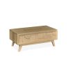 Table basse relevable RIVAGE - Chêne ton brut, décor gouge - Girardeau