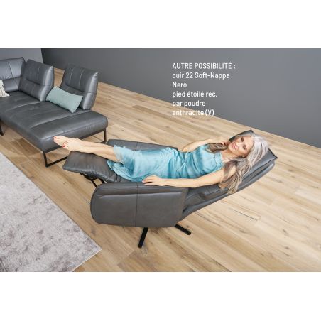 Fauteuil relax manuel en cuir QUARTETT JOKER 9361 de la marque HIMOLLA