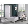 Chambre enfant complète ALCESTE blanche avec lit 90 cm, armoire 100 cm et chevet