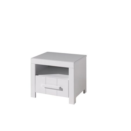 Chambre enfant complète ALCESTE blanche avec lit 90 cm, armoire 100 cm et chevet