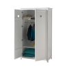 Chambre enfant complète CELESTINE blanche avec lit 90 cm, armoire 110 cm et chevet