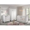 Chambre bébé complète CELESTINE blanche avec lit 60 x 120 cm, commode à langer 90 cm et armoire 110 cm