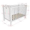 Chambre bébé complète CELESTINE blanche avec lit 60 x 120 cm, commode à langer 90 cm et armoire 110 cm