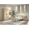 Chambre enfant complète COLIN chêne avec lit 90 cm, armoire 100 cm et chevet