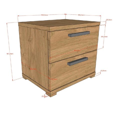 Chambre enfant complète COLIN chêne avec lit 90 cm, armoire 100 cm et chevet