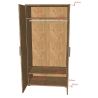 Chambre enfant complète COLIN chêne avec lit 90 cm, armoire 100 cm et chevet