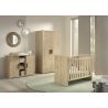 Chambre bébé complète COLIN chêne avec lit évolutif 60 x 120 cm, commode à langer 116 cm et armoire 100 cm