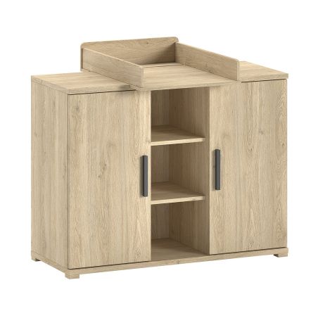 Chambre bébé complète COLIN chêne avec lit évolutif 60 x 120 cm, commode à langer 116 cm et armoire 100 cm