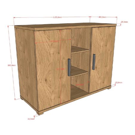 Chambre bébé complète COLIN chêne avec lit évolutif 60 x 120 cm, commode à langer 116 cm et armoire 100 cm