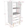 Chambre bébé complète FANETTE blanche avec lit 60 x 120 cm, table à langer 88 cm et armoire 88 cm