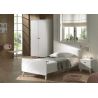 Chambre enfant complète GASPARD blanche avec lit 90 cm, armoire 100 cm et chevet
