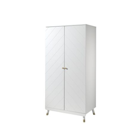 Chambre enfant complète GASPARD blanche avec lit 90 cm, armoire 100 cm et chevet