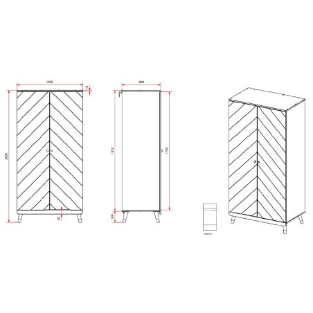 Chambre enfant complète GASPARD blanche avec lit 90 cm, armoire 100 cm et chevet