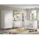 Chambre bébé complète GASPARD blanche avec lit 60 x 120 cm, commode à langer 100 cm et armoire 100 cm
