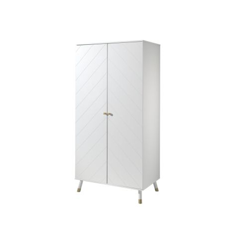Chambre bébé complète GASPARD blanche avec lit 60 x 120 cm, commode à langer 100 cm et armoire 100 cm