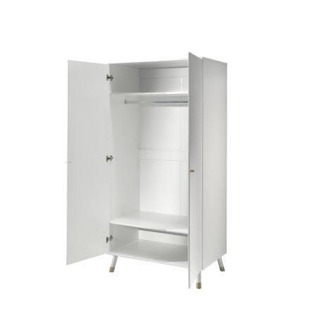 Chambre bébé complète GASPARD blanche avec lit 60 x 120 cm, commode à langer 100 cm et armoire 100 cm
