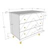 Chambre bébé complète GASPARD blanche avec lit 60 x 120 cm, commode à langer 100 cm et armoire 100 cm