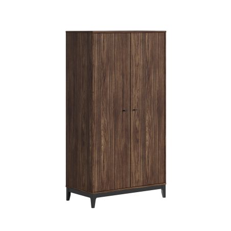 Chambre enfant complète PAZU noyer avec lit 90 cm, armoire 100 cm et chevet
