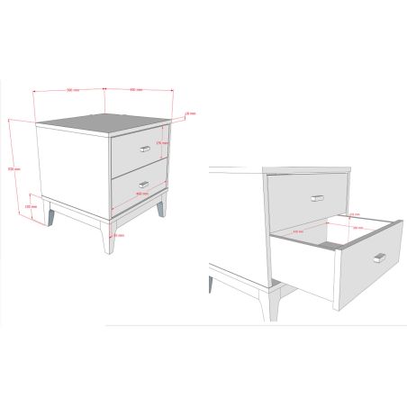 Chambre enfant complète PAZU noyer avec lit 90 cm, armoire 100 cm et chevet