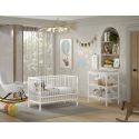 Chambre bébé complète RUFUS blanche avec lit 60 x 120 cm et table à langer 80 cm