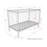 Chambre bébé complète RUFUS blanche avec lit 60 x 120 cm et table à langer 80 cm
