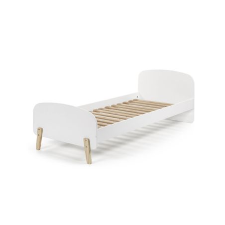 Chambre enfant complète SATSUKI blanche avec lit 90 cm, armoire 90 cm et chevet