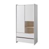 Chambre enfant complète SATSUKI blanche avec lit 90 cm, armoire 90 cm et chevet