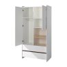 Chambre enfant complète SATSUKI blanche avec lit 90 cm, armoire 90 cm et chevet