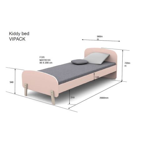 Chambre enfant complète SATSUKI blanche avec lit 90 cm, armoire 90 cm et chevet