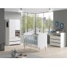 Chambre bébé complète SATSUKI blanche avec lit 60 x 120 cm, commode à langer 90 cm et armoire 90 cm