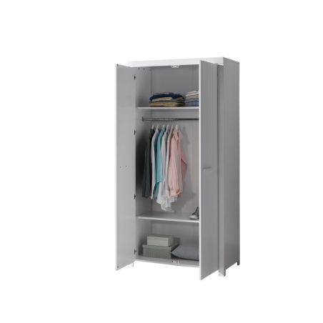 Chambre bébé complète ALCESTE blanche avec lit 60 x 120 cm, commode à langer 100 cm et armoire 100 cm