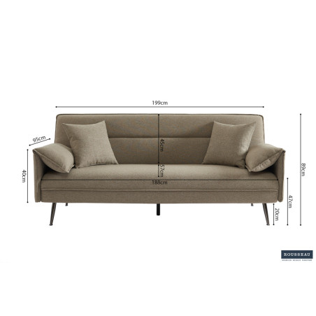Canapé-lit 199 cm SORBIER en tissu