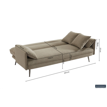 Canapé-lit 199 cm SORBIER en tissu